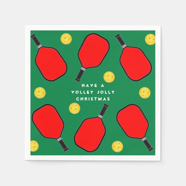 Serviette En Papier Fête de Noël de Pickball (Devant)