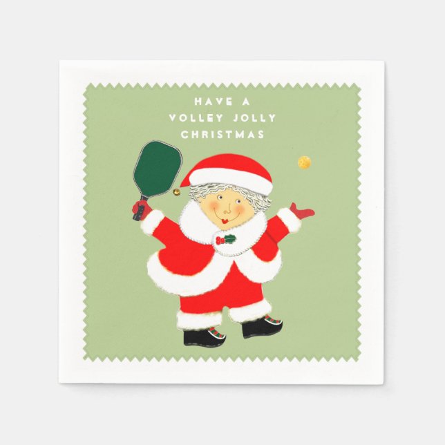 Serviette En Papier Fête de Noël de pickleball (Devant)