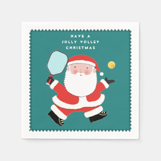 Serviette En Papier Fête de Noël de pickleball (Devant)