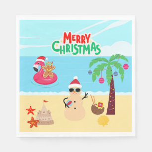 Serviette En Papier Fête de Noël de plage