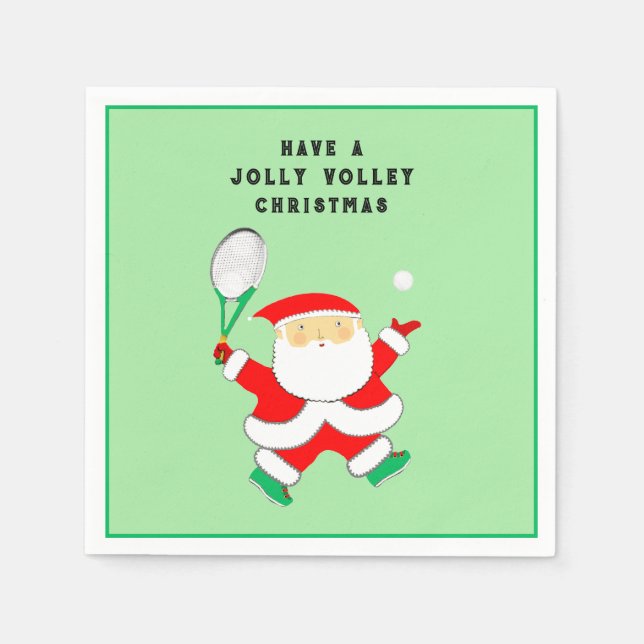 Serviette En Papier Fête de Noël de tennis (Devant)