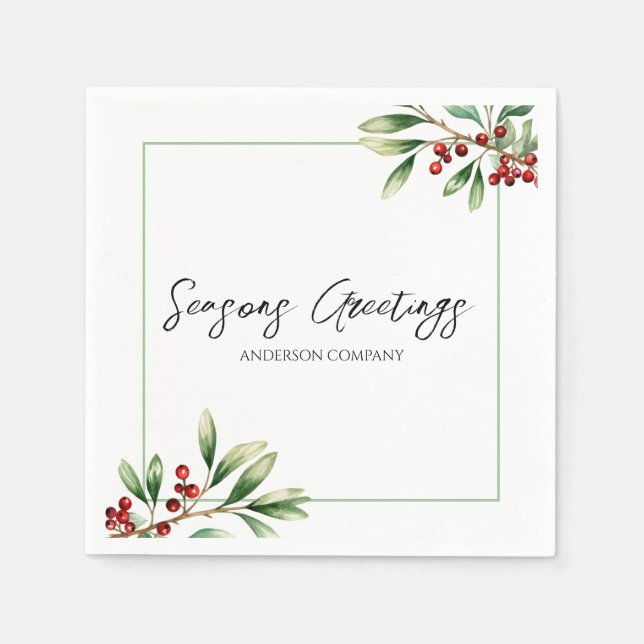 Serviette En Papier Fête de Noël d'entreprise  (Devant)