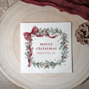 Serviette En Papier Fête de Noël d'entreprise au thème de Holly Vintag