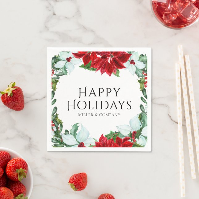 Serviette En Papier Fête de Noël d'entreprise moderne Fête de fête Nap (En situation)