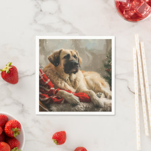 Serviette En Papier Fête de Noël des Chiens de Berger Anatoliens