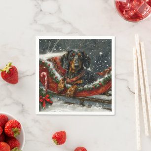 Serviette En Papier Fête de Noël du chien Dachshund