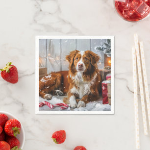 Serviette En Papier Fête de Noël du chien Nova Scotia Duck Tolling Ret