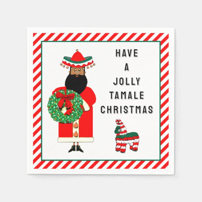 Serviette En Papier Fête de Noël Feliz Navidad drôle (Devant)