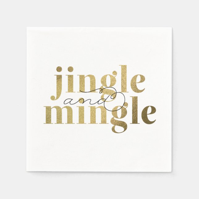 Serviette En Papier Fête de Noël Jingle et Mingle (Devant)