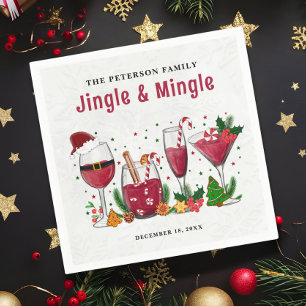 Serviette En Papier Fête de Noël Jingle et Mingle