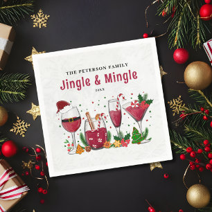 Serviette En Papier Fête de Noël Jingle et Mingle