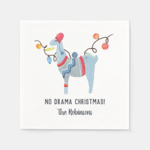 Serviette En Papier Fête de Noël llama sur le thème de la laine