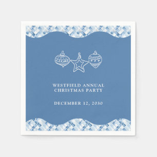 Serviette En Papier Fête de Noël Motif Dusty Blue Check