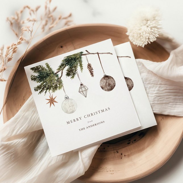 Serviette En Papier Fête de Noël Ornements Neutres (Créateur téléchargé)