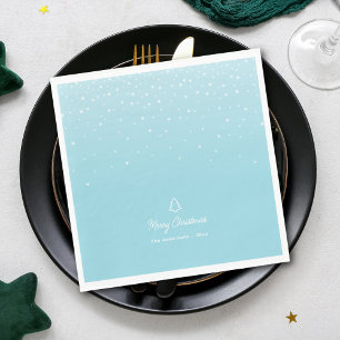 Serviette En Papier Fête de Noël Pâque Bleu Moelleux Minimal