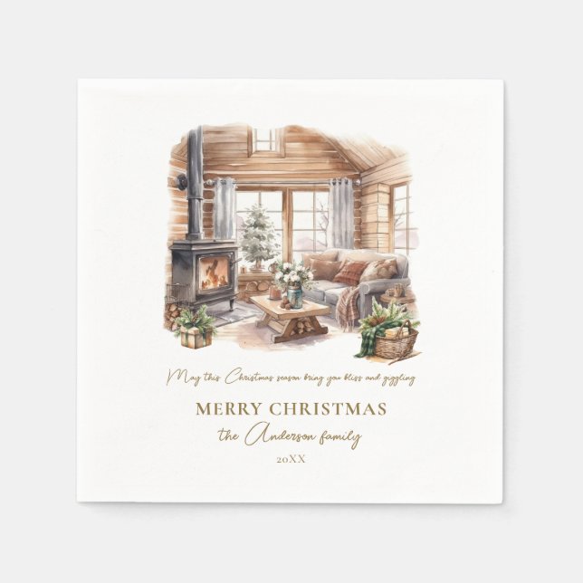 Serviette En Papier Fête de Noël personnalisée (Devant)