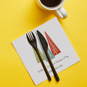 Serviette En Papier Fête de Noël personnalisée des arbres modernes du 