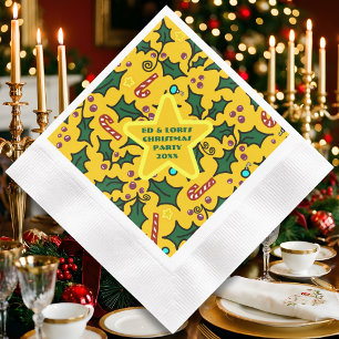 Serviette En Papier Fête de Noël personnalisée dessinée à la main