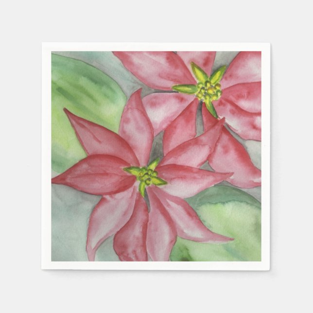 Serviette En Papier Fête de Noël Poinsettia (Devant)