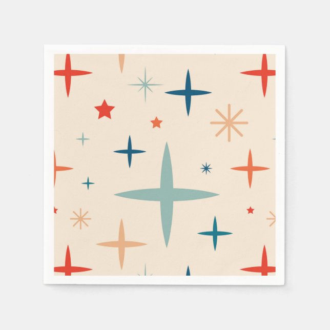 Serviette En Papier Fête de Noël rétro (Devant)