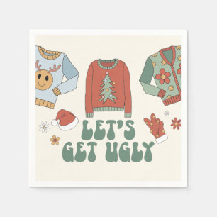 Serviette En Papier Fête de Noël Rétro avec Pull Ugly