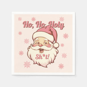 Serviette En Papier Fête de Noël rétro du Père Noël drôle Ho Ho