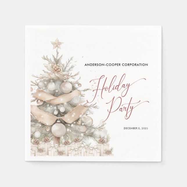 Serviette En Papier Fête de Noël Russe Entreprise Arbre de Noël (Devant)