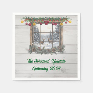 Serviette En Papier Fête de Noël rustique