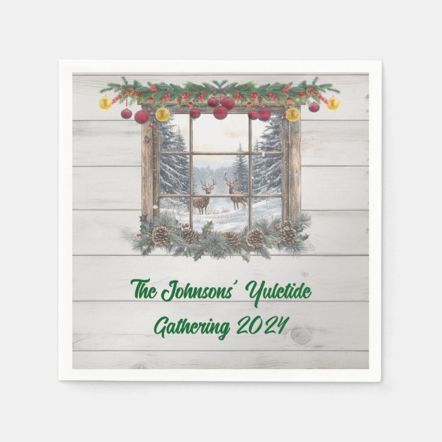 Serviette En Papier Fête de Noël rustique (Devant)