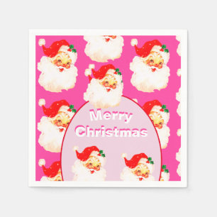 Serviette En Papier Fête de Noël Santa Claus Rose