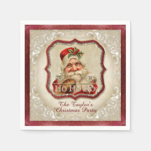 Serviette En Papier Fête de Noël St Nicholas Santa Claus vintage