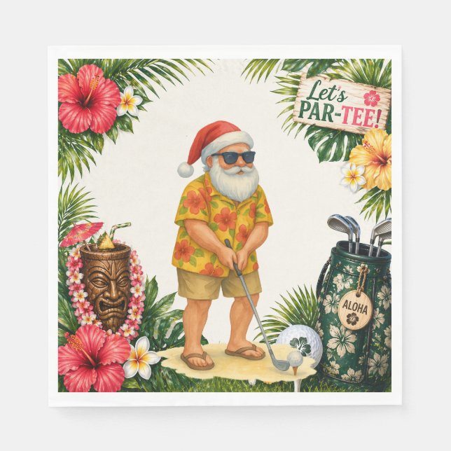 Serviette En Papier Fête de Noël sur le thème de Golf Hawaï  (Devant)