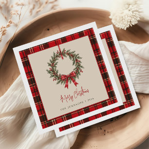 Serviette En Papier Fête de Noël Tartan