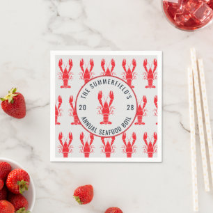 Serviette En Papier Fête de Papier pour Écrevisses Ébullition d'Été La