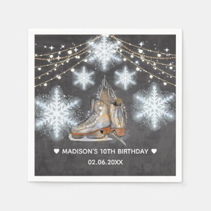 Serviette En Papier Fête de patinage sur glace Anniversaire personnali