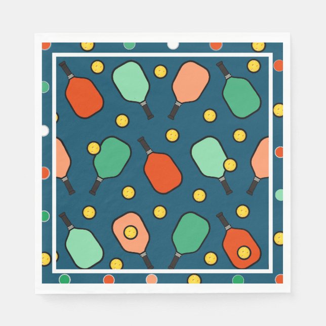 Serviette En Papier Fête de Pickleball (Devant)