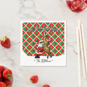 Serviette En Papier Fête de Pickleball Père Noël Noël Cool et Élégant
