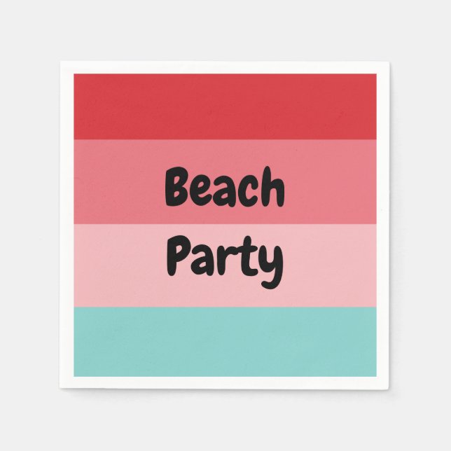 Serviette En Papier Fête de plage à répartition horizontale cool (Devant)