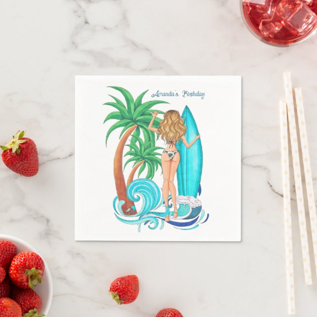 Serviette En Papier Fête de plage surf d'été (En situation)