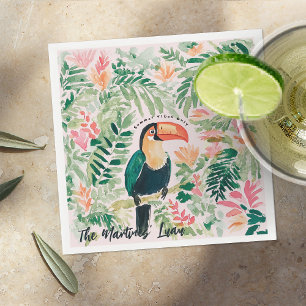 Serviette En Papier Fête de plage Tropical Toucan Été Luau