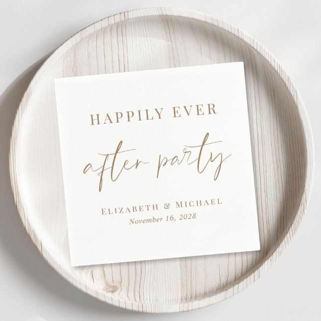 Serviette En Papier Fête de réception de mariage Chic Happily Ever Aft (Créateur téléchargé)
