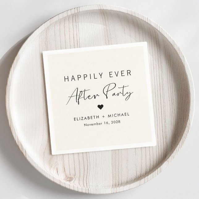 Serviette En Papier Fête de réception de mariage Chic Happily Ever Aft (Créateur téléchargé)