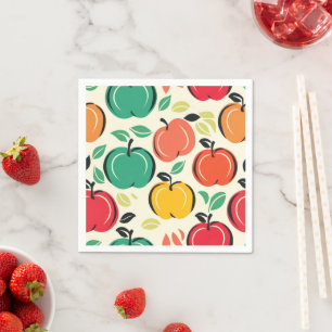 Serviette En Papier Fête de récolte de verger rétro Apple