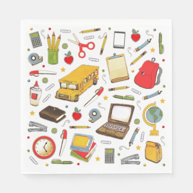 Serviette En Papier Fête de reconnaissance de l'enseignant (Devant)