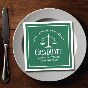 Serviette En Papier Fête de remise de diplôme de faculté de droit vert
