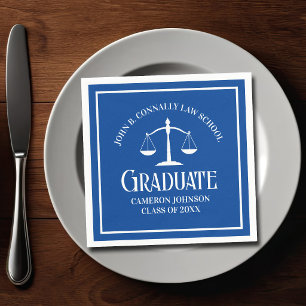Serviette En Papier Fête de remise de diplôme de l'école de droit bleu
