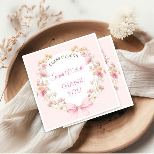 Serviette En Papier Fête de remise de diplômes aux fleurs sauvages Boh