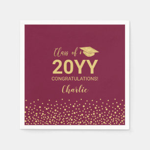 Serviette En Papier Fête de remise de diplômes moderne avec confettis 