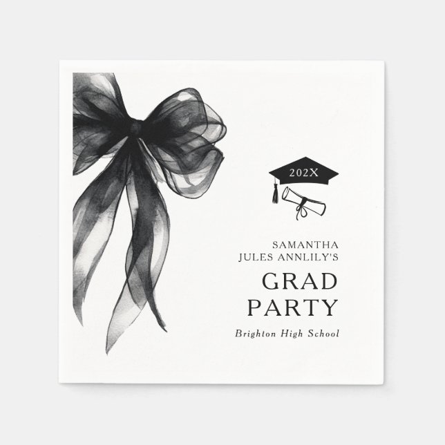 Serviette En Papier Fête de remise de diplômes Moderne et Branchée ave (Devant)