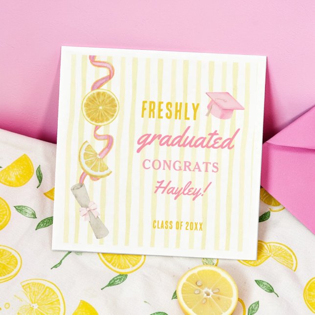 Serviette En Papier Fête de Remise des Diplômes de Limonade Fraîchemen (Créateur téléchargé)